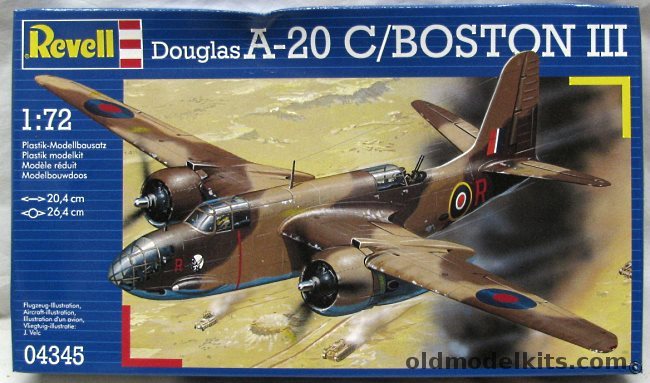 Revell 1/72 A-20C Havoc or Boston III - USAAC or South African Air Force, 04345 plastic model kit